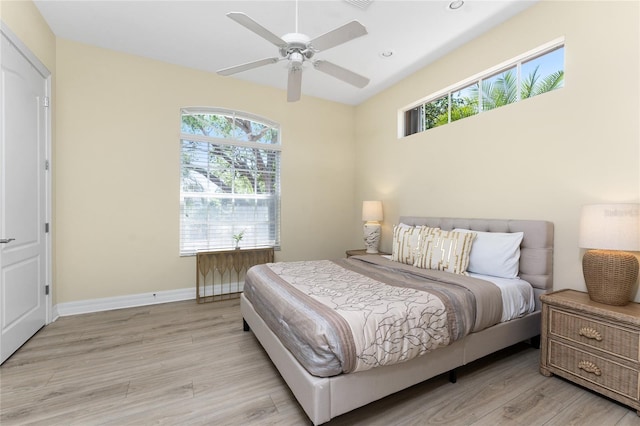 26 Saint Croix Way, Englewood, FL 34223 - bedroom with light wood finished floors, a ceiling fan, baseboards, and recessed lighting
