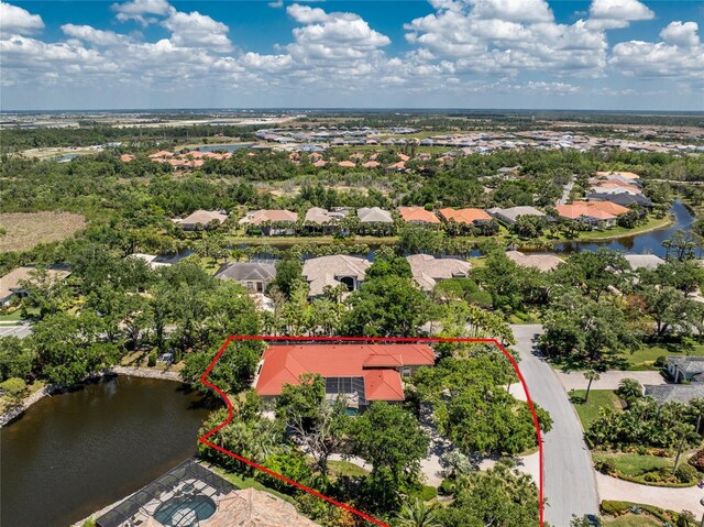 26 Saint Croix Way, Englewood, FL 34223 - birds eye view of property featuring a water view and a residential view