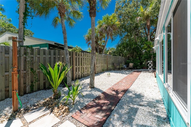 view of patio featuring a fenced backyard