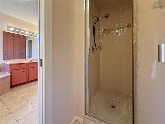 6305 Shalimar St, Port Charlotte, FL 33981 - bathroom featuring a shower stall, vanity, and tile patterned flooring