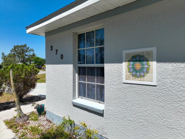 view of home's exterior featuring stucco siding