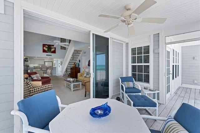7554 Palm Island Dr S Unit 1822, Placida, FL 33946 - exterior space featuring outdoor dining space, french doors, and ceiling fan