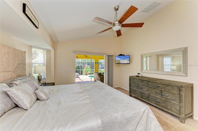 68 Long Meadow Ln, Rotonda West, FL 33947 - bedroom featuring baseboards, carpet flooring, access to exterior, and visible vents