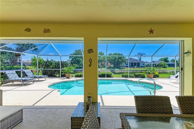 68 Long Meadow Ln, Rotonda West, FL 33947 - pool featuring a patio area and glass enclosure