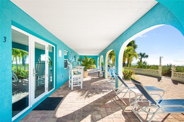 view of patio / terrace featuring french doors
