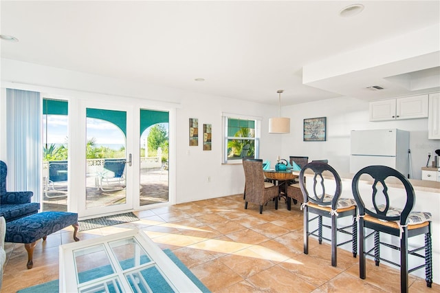 interior space with visible vents and recessed lighting
