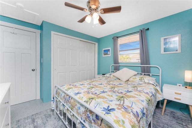 1245 Gulf Blvd, Englewood, FL 34223 - bedroom with a ceiling fan and a closet