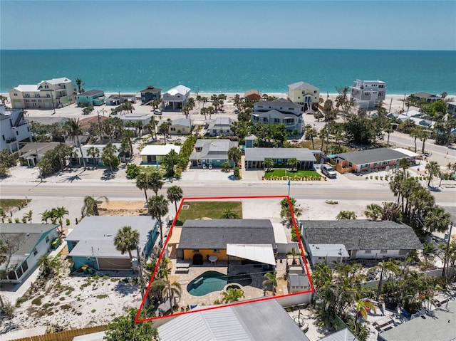 1245 Gulf Blvd, Englewood, FL 34223 - drone / aerial view featuring a water view and a residential view
