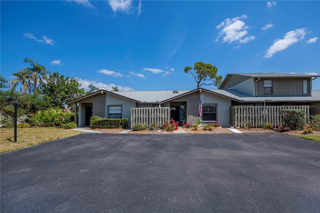 view of front of property with fence
