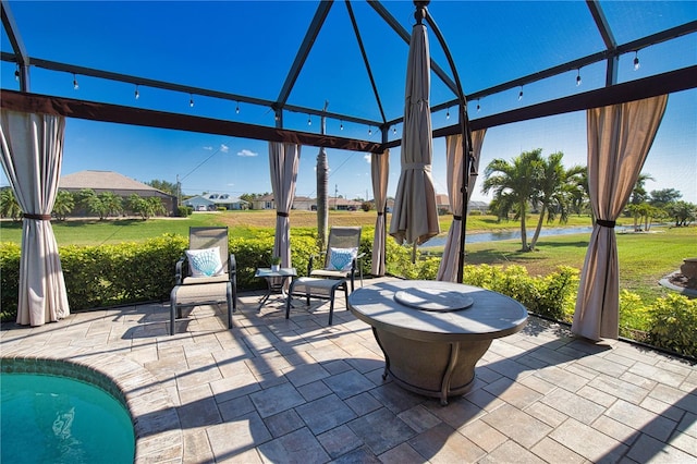 35 Medalist Rd, Rotonda West, FL 33947 - view of patio / terrace with a gazebo and a water view