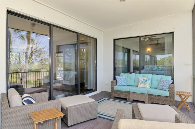 view of patio with an outdoor living space