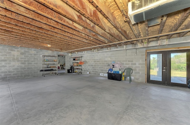 interior space featuring french doors