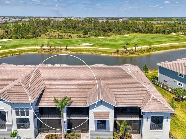 12470 Wellen Golf St Unit 207, Venice, FL 34293 - drone / aerial view featuring a water view and view of golf course