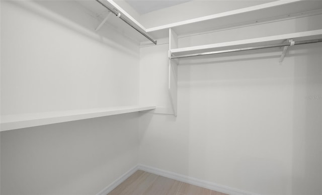 spacious closet with light wood-style floors