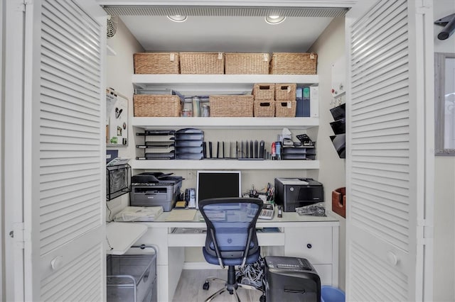 office space featuring built in study area