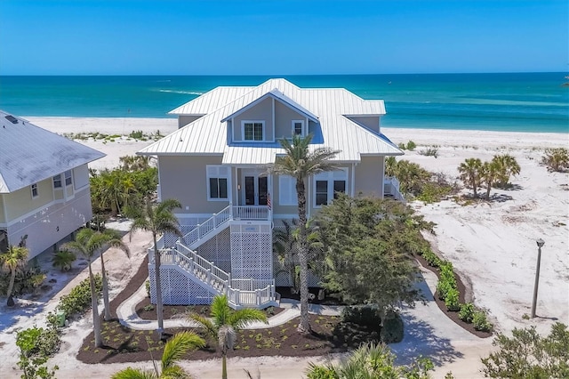6890 Palm Island Dr, Placida, FL 33946 - drone / aerial view featuring a view of the beach and a water view