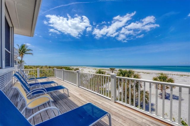 6890 Palm Island Dr, Placida, FL 33946 - deck featuring a view of the beach and a water view