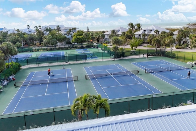 6890 Palm Island Dr, Placida, FL 33946 - view of tennis court with fence