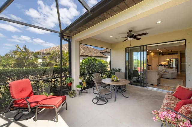 11125 Mcdermott Ct, Englewood, FL 34223 - sunroom / solarium with a ceiling fan