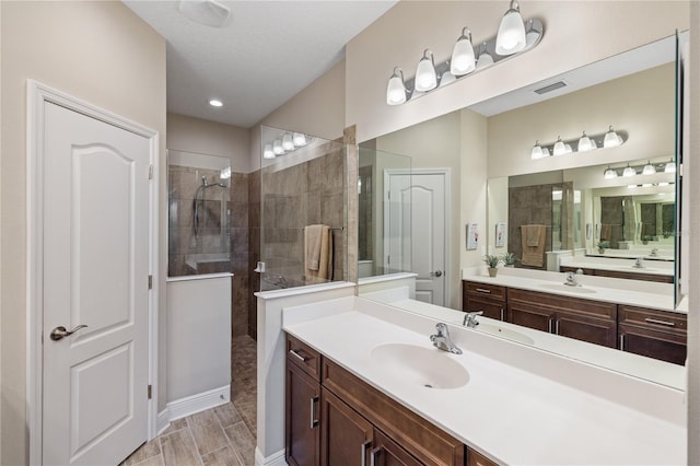 11125 Mcdermott Ct, Englewood, FL 34223 - full bathroom featuring a sink, walk in shower, and visible vents