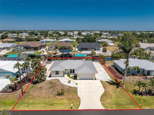 bird's eye view with a residential view