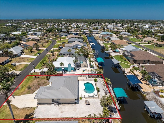 drone / aerial view with a residential view