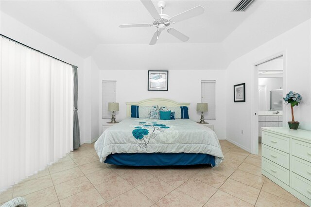 162 Fairway Rd, Rotonda West, FL 33947 - bedroom featuring a ceiling fan, baseboards, visible vents, and light tile patterned floors