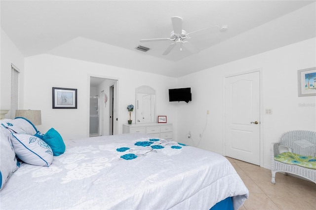 162 Fairway Rd, Rotonda West, FL 33947 - bedroom featuring light tile patterned flooring, ceiling fan, and visible vents