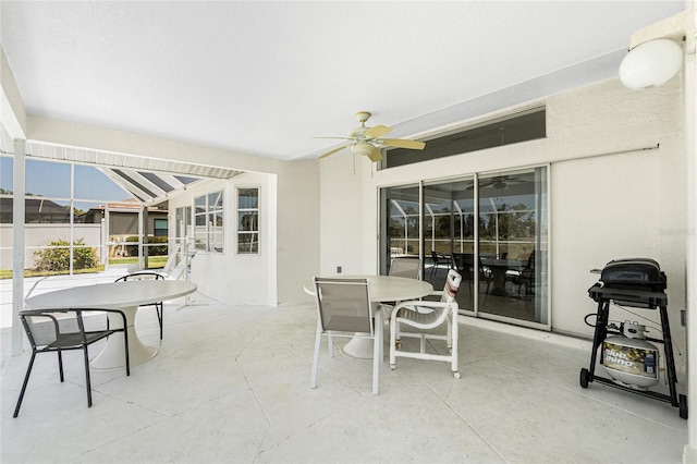 162 Fairway Rd, Rotonda West, FL 33947 - sunroom / solarium with outdoor dining area and a ceiling fan