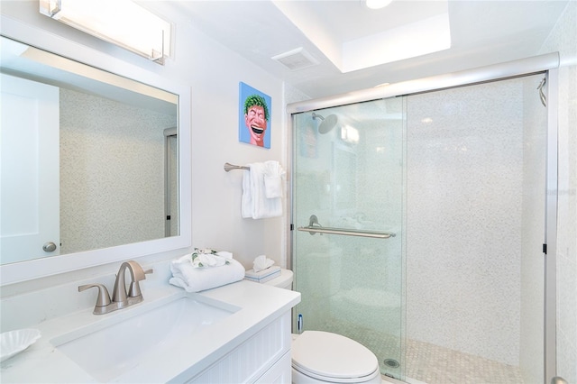 7548 Palm Island Dr S Unit 1724, Placida, FL 33946 - full bath featuring visible vents, vanity, toilet, and a shower stall
