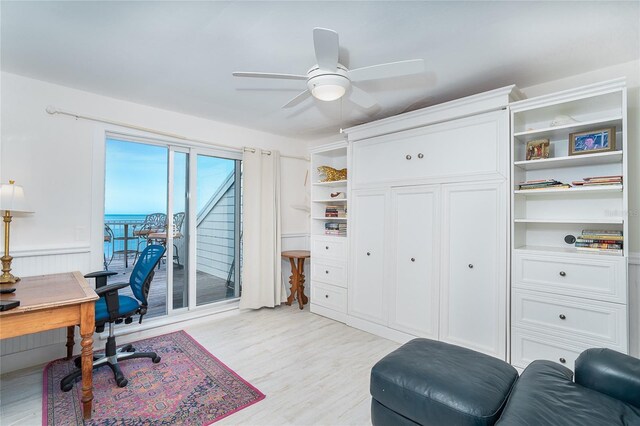 7548 Palm Island Dr S Unit 1724, Placida, FL 33946 - office with ceiling fan and light wood-type flooring