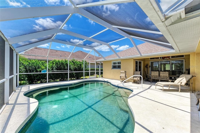 pool featuring a patio and a lanai
