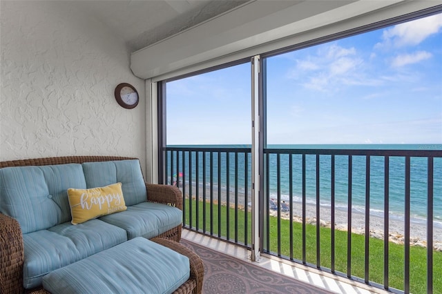 2950 N Beach Rd Unit B324, Englewood, FL 34223 - sunroom / solarium with a view of the beach and a water view