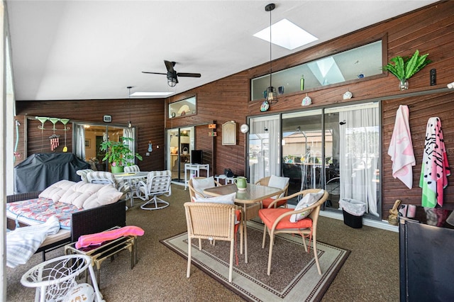 view of patio / terrace with ceiling fan and outdoor dining space