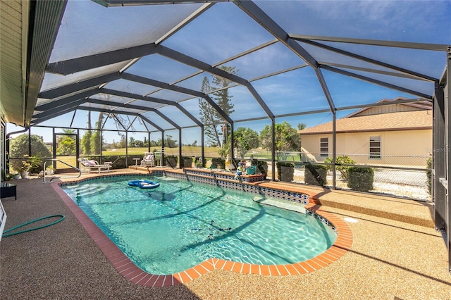 pool featuring a patio and a lanai