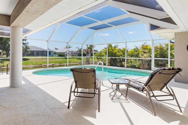 pool with a patio
