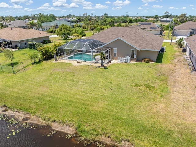 aerial view featuring a residential view