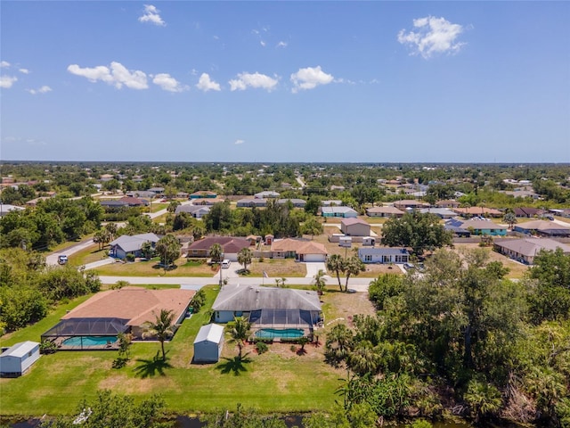 drone / aerial view with a residential view