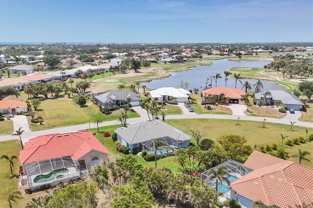 11 Amberjack Ln, Placida, FL 33946 - birds eye view of property with a water view, view of golf course, and a residential view