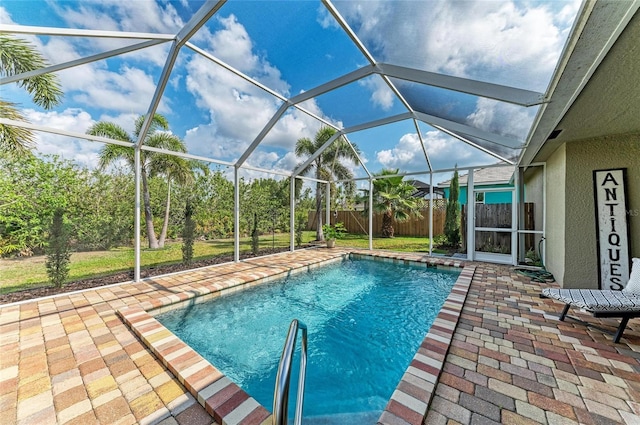 9211 Koma St, Port Charlotte, FL 33981 - view of pool featuring a patio, a lanai, fence, and a fenced in pool