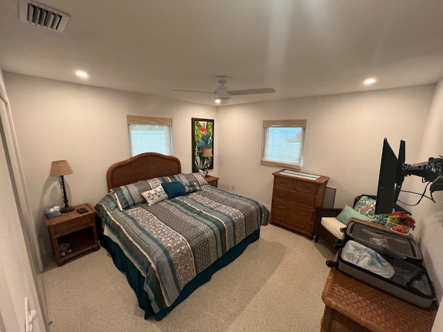 4093 Pelican Shores Cir, Englewood, FL 34223 - bedroom featuring carpet, recessed lighting, and ceiling fan
