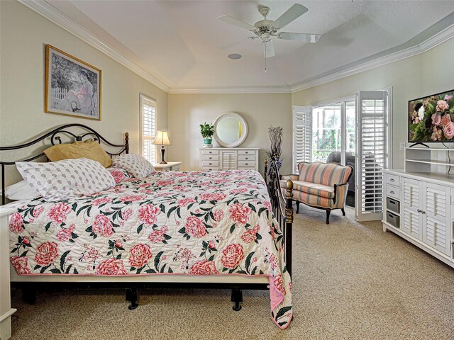 237 Rotonda Blvd E, Rotonda West, FL 33947 - carpeted bedroom with crown molding and a ceiling fan