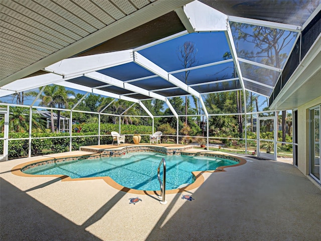 237 Rotonda Blvd E, Rotonda West, FL 33947 - outdoor pool with a jacuzzi, a patio area, and a lanai