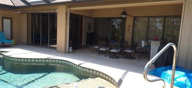 19 Medalist Way, Rotonda West, FL 33947 - outdoor pool with a patio and ceiling fan