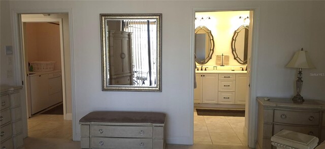 19 Medalist Way, Rotonda West, FL 33947 - hallway with light tile patterned floors
