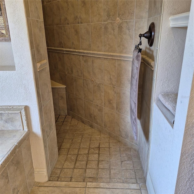 19 Medalist Way, Rotonda West, FL 33947 - bathroom with tiled shower and a textured wall