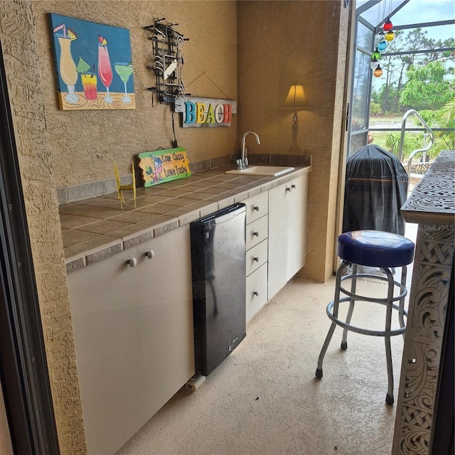 19 Medalist Way, Rotonda West, FL 33947 - indoor wet bar featuring fridge and light carpet