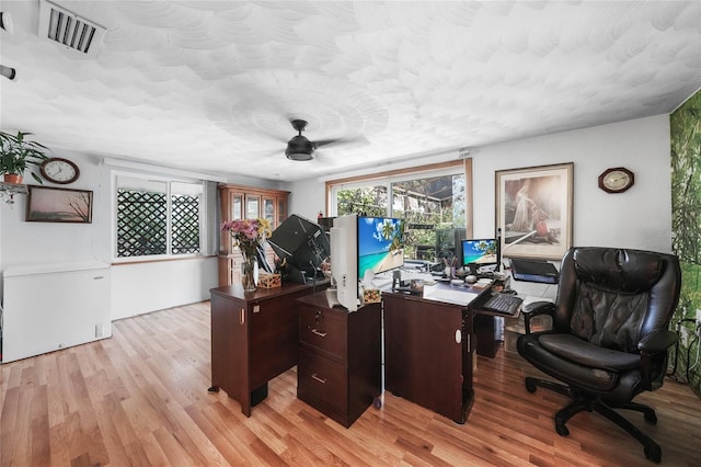 857 Palmetto St, Englewood, FL 34223 - home office with ceiling fan and light wood-style flooring
