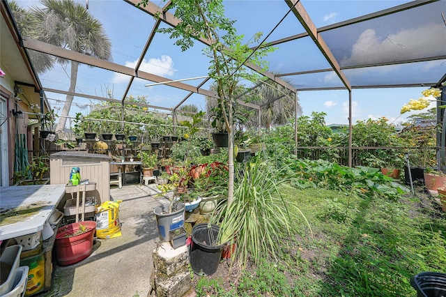 857 Palmetto St, Englewood, FL 34223 - view of patio / terrace featuring a hot tub and a lanai