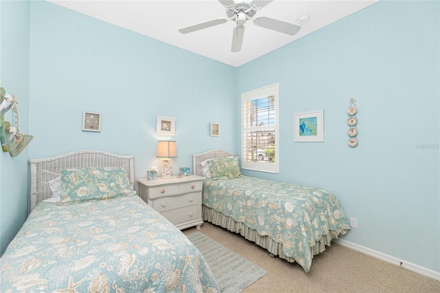 142 Savona Way N, Venice, FL 34275 - carpeted bedroom with baseboards and a ceiling fan